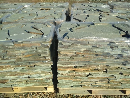 Плитняк златолит зелёный для цоколя, отмостки купить в Верещагино