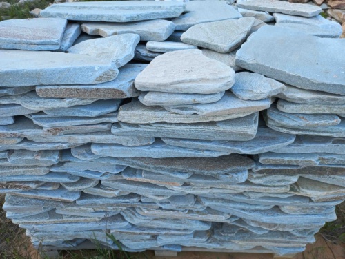 Плитняк златолит зелёный галтованный для цоколя купить в Верещагино